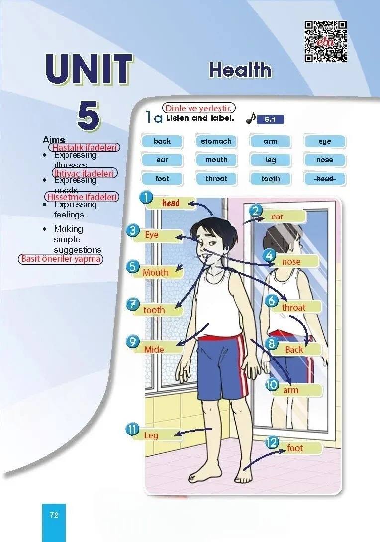 5. Sınıf İngilizce Ders Kitabı Cevapları Başaran Yayınları Sayfa 72 Çözüm Görseli