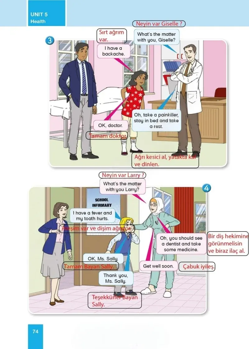 5. Sınıf İngilizce Ders Kitabı Cevapları Başaran Yayınları Sayfa 74 Çözüm Görseli