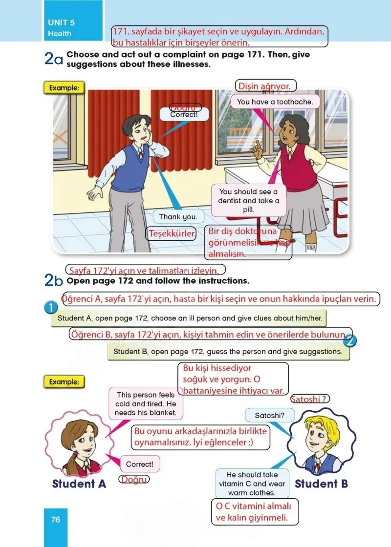 5. Sınıf İngilizce Ders Kitabı Cevapları Başaran Yayınları Sayfa 76 Çözüm Görseli