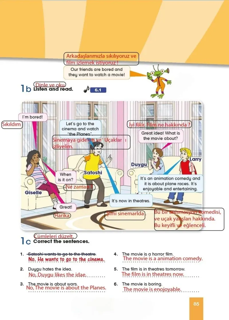 5. Sınıf İngilizce Ders Kitabı Cevapları Başaran Yayınları Sayfa 85 Çözüm Görseli