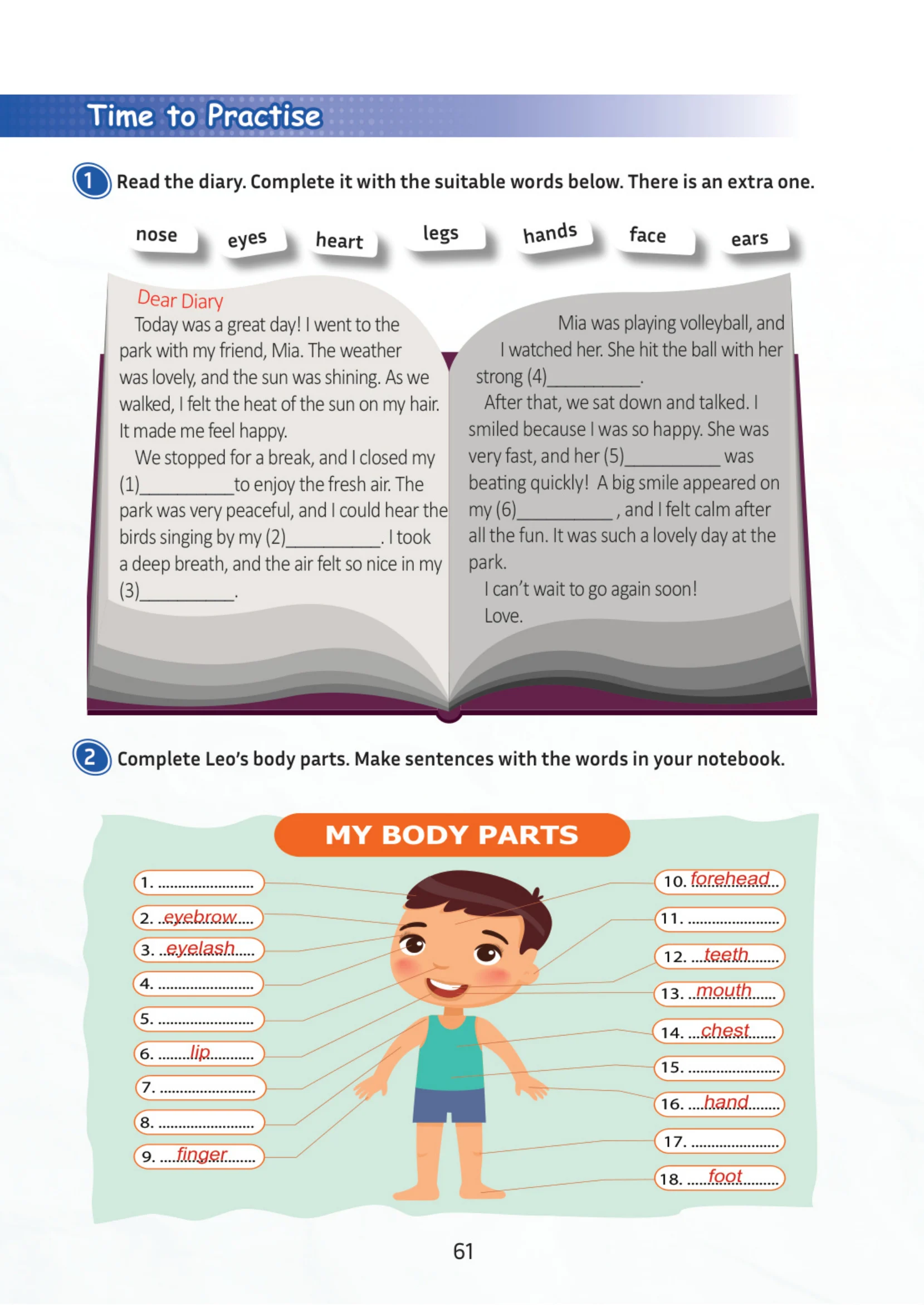 5. Sınıf İngilizce Ders Kitabı Cevapları Çoklu Yabancı Dil Eğitim Modeli Meb Yayınları 2. Kitap Sayfa 61
