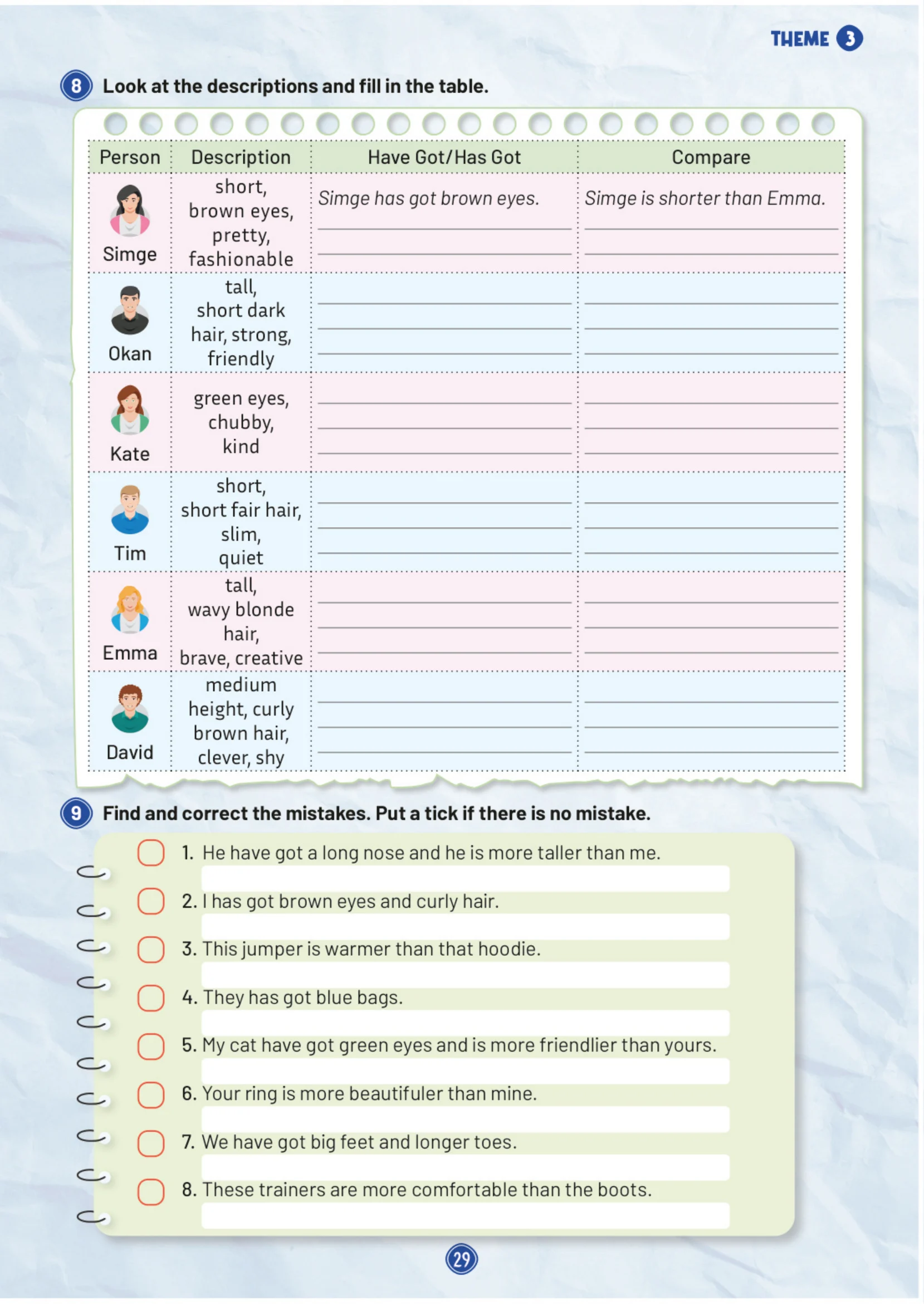 5. Sınıf İngilizce Ders Kitabı Cevapları Çoklu Yabancı Dil Eğitim Modeli Meb Yayınları Çalışma Kitabı 1. Kitap Sayfa 29