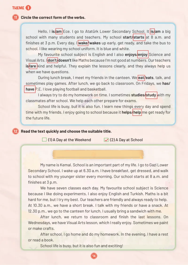 5. Sınıf İngilizce Ders Kitabı Cevapları Meb Yayınları Work Book 1. Kitap Sayfa 14 Çözüm Görseli