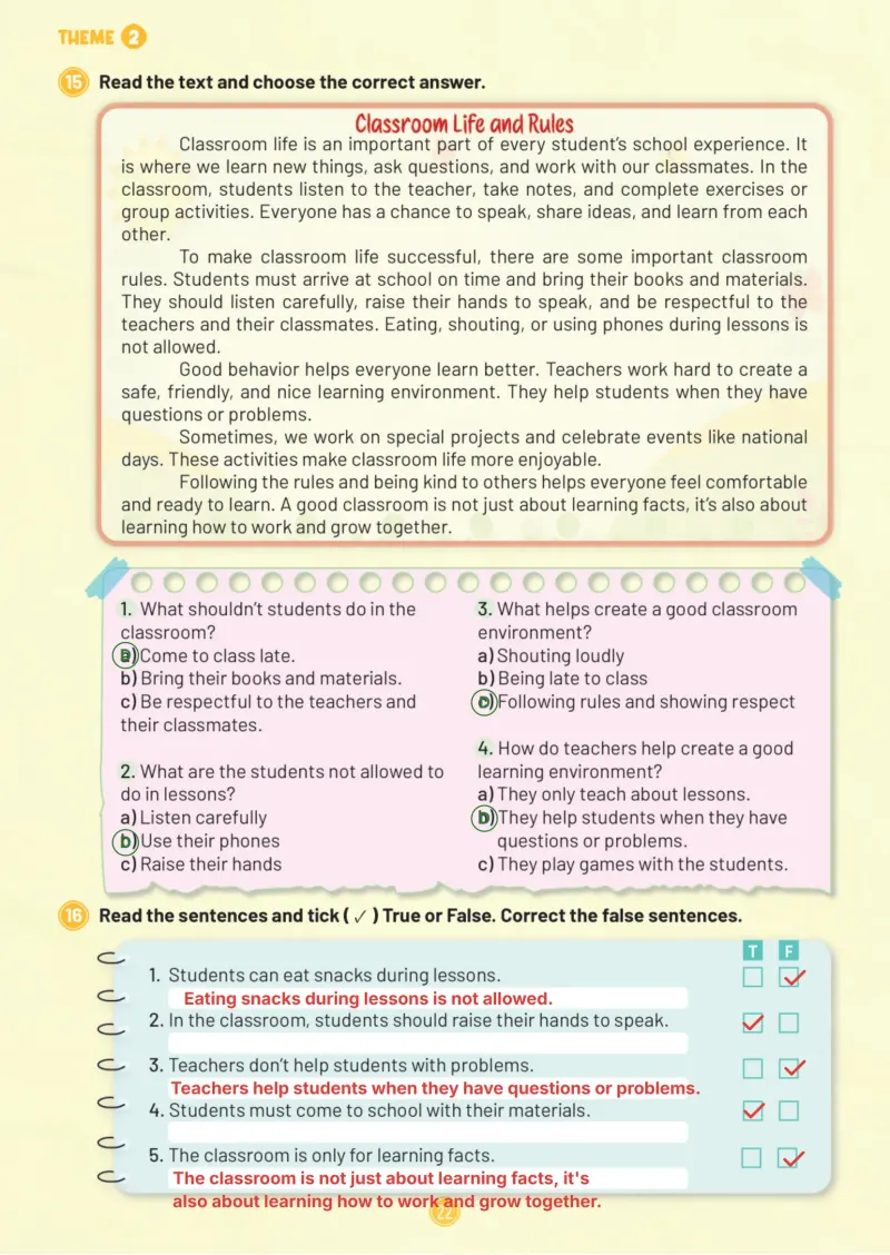 5. Sınıf İngilizce Ders Kitabı Cevapları Meb Yayınları Work Book 1. Kitap Sayfa 22 Çözüm Görseli