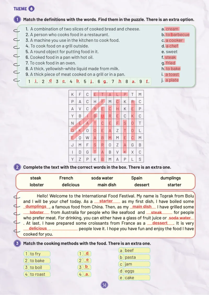 5. Sınıf İngilizce Ders Kitabı Cevapları Meb Yayınları Work Book 1. Kitap Sayfa 50 Çözüm Görseli