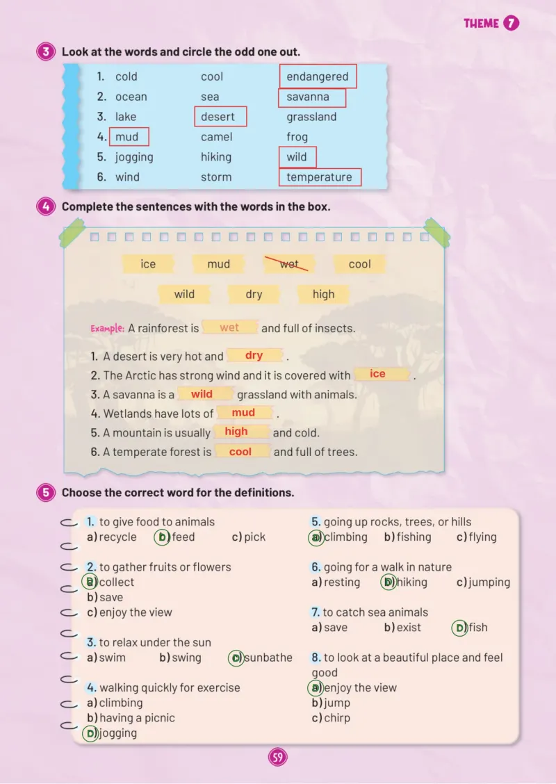 5. Sınıf İngilizce Ders Kitabı Cevapları Meb Yayınları Work Book 1. Kitap Sayfa 59 Çözüm Görseli