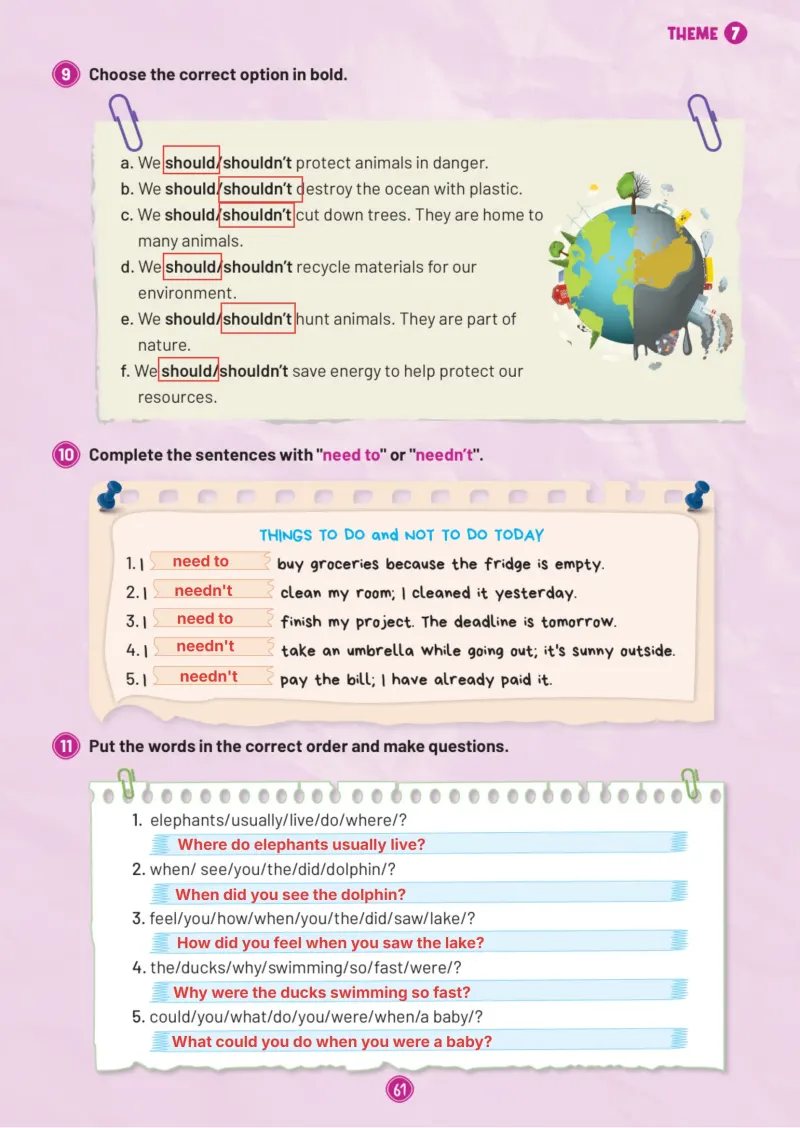5. Sınıf İngilizce Ders Kitabı Cevapları Meb Yayınları Work Book 1. Kitap Sayfa 61 Çözüm Görseli
