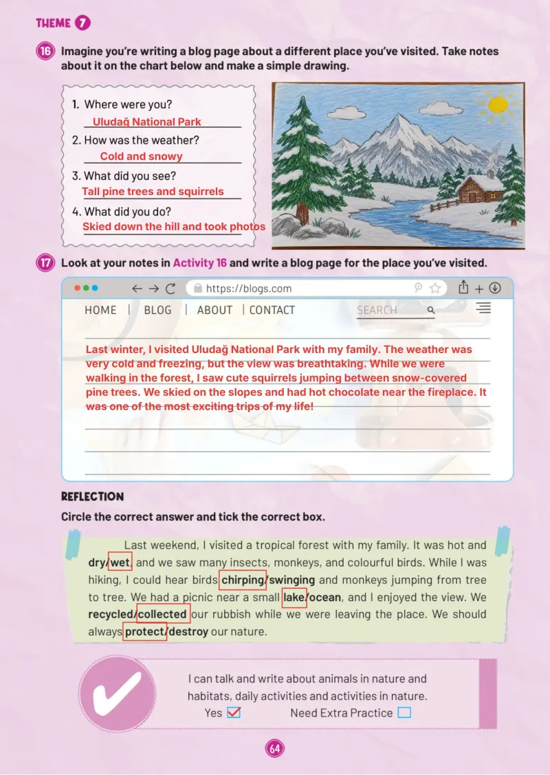 5. Sınıf İngilizce Ders Kitabı Cevapları Meb Yayınları Work Book 1. Kitap Sayfa 64 Çözüm Görseli