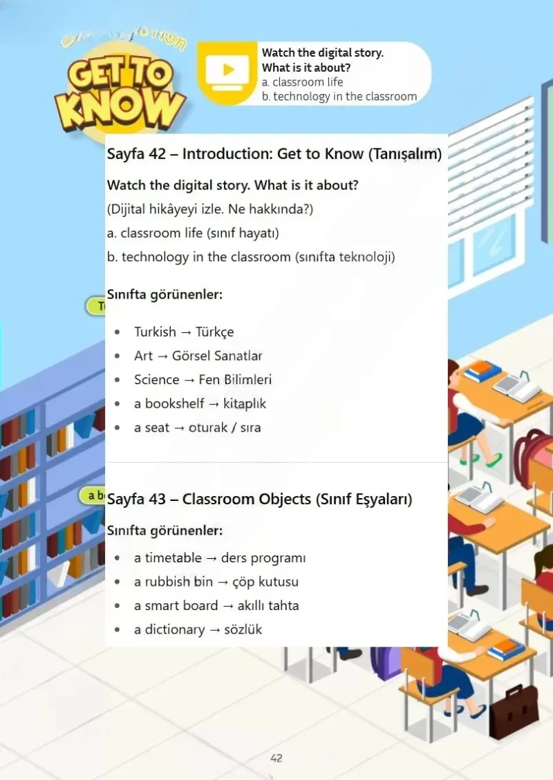 5. Sınıf İngilizce Ders Kitabı Cevapları Meb Yayınları Sayfa 42 Çözüm Görseli