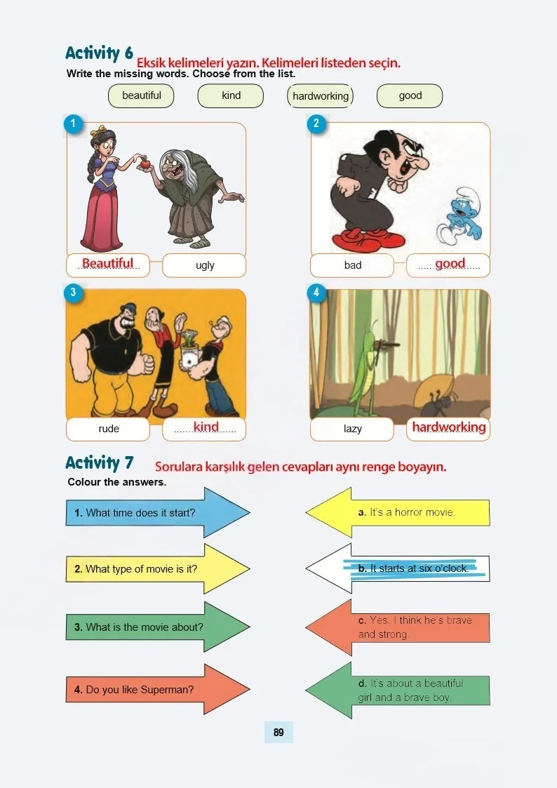 5. Sınıf İngilizce Ders Kitabı Cevapları Özgün Yayınları Sayfa 89 Çözüm Görseli
