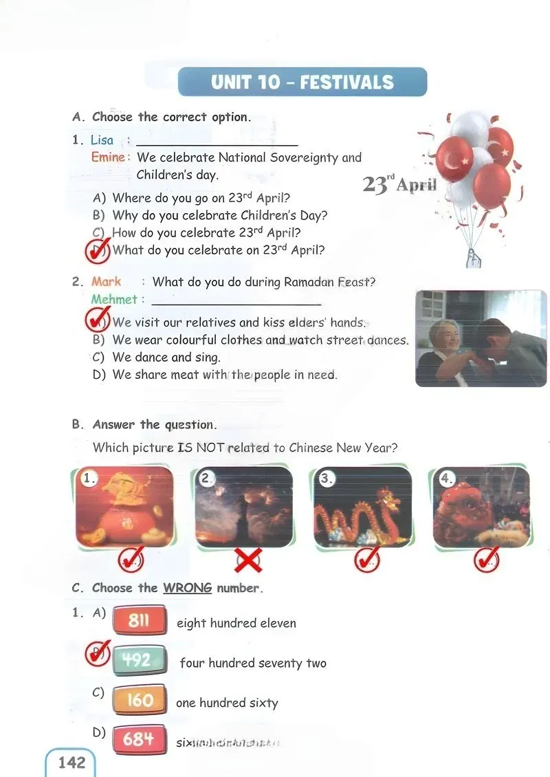 5. Sınıf İngilizce Ders Kitabı Cevapları Pasifik Yayınları Sayfa 142 Çözüm Görseli