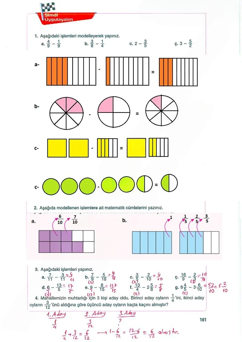 5. Sınıf Matematik Ders Kitabı Cevapları Koza Yayınları Sayfa 101 Çözüm Görseli