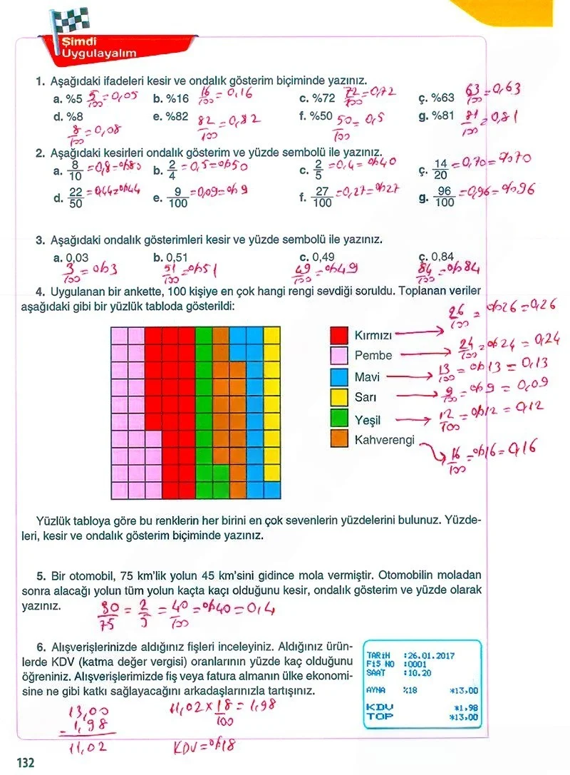 5. Sınıf Matematik Ders Kitabı Cevapları Koza Yayınları Sayfa 132 Çözüm Görseli