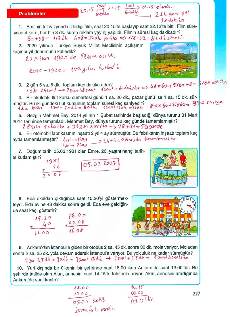 5. Sınıf Matematik Ders Kitabı Cevapları Koza Yayınları Sayfa 227 Çözüm Görseli