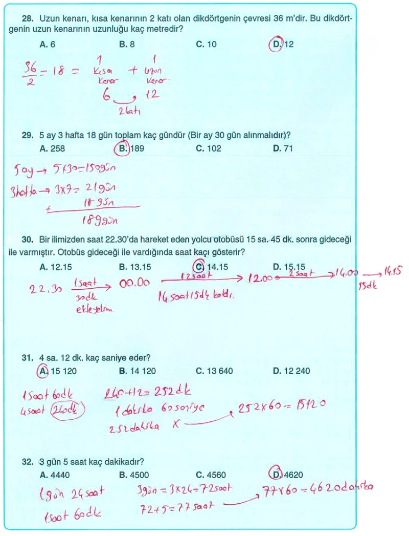 5. Sınıf Matematik Ders Kitabı Cevapları Koza Yayınları Sayfa 236 Çözüm Görseli