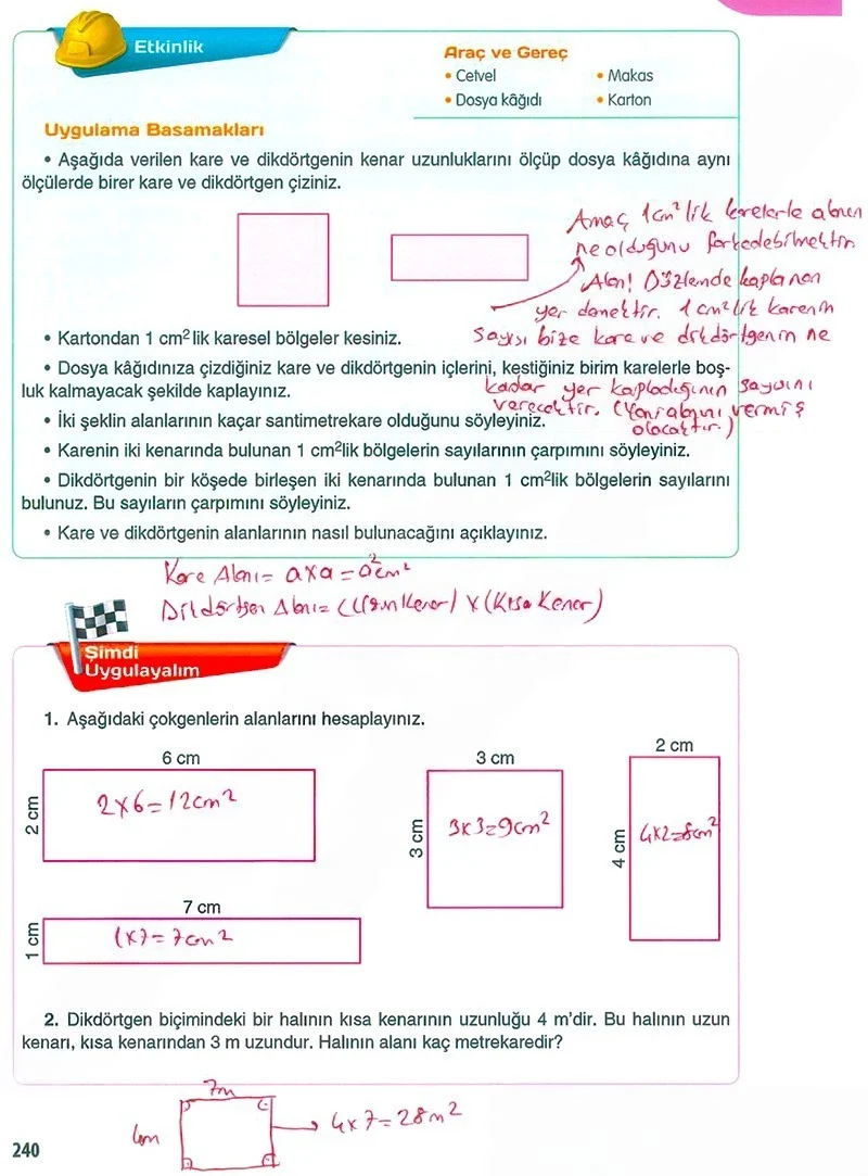 5. Sınıf Matematik Ders Kitabı Cevapları Koza Yayınları Sayfa 240 Çözüm Görseli