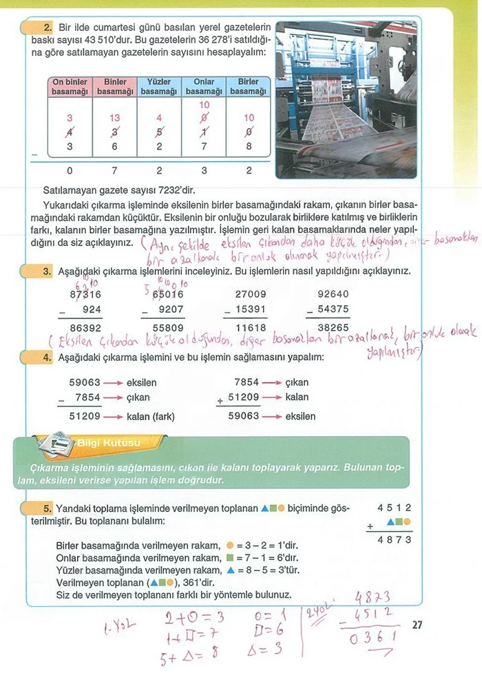 5. Sınıf Matematik Ders Kitabı Cevapları Koza Yayınları Sayfa 27 Çözüm Görseli