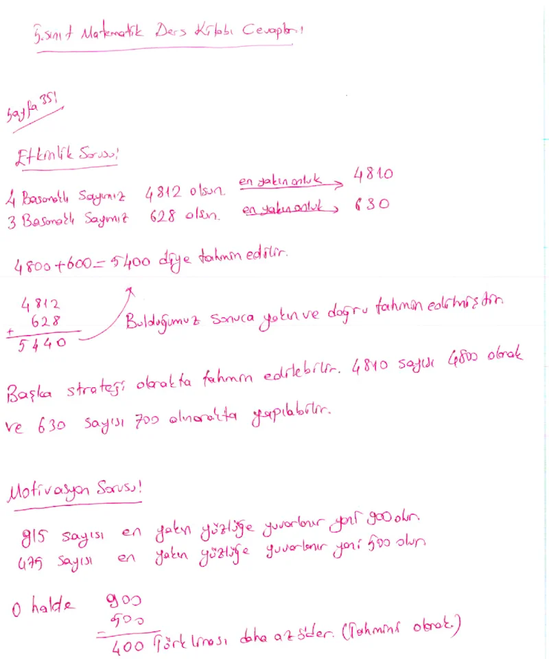 5. Sınıf Matematik Ders Kitabı Cevapları Koza Yayınları Sayfa 35 Çözüm Görseli
