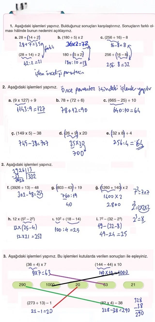 5. Sınıf Matematik Ders Kitabı Cevapları Koza Yayınları Sayfa 62 Çözüm Görseli