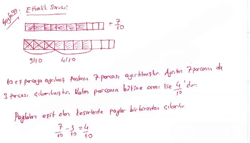 5. Sınıf Matematik Ders Kitabı Cevapları Koza Yayınları Sayfa 99 Çözüm Görseli