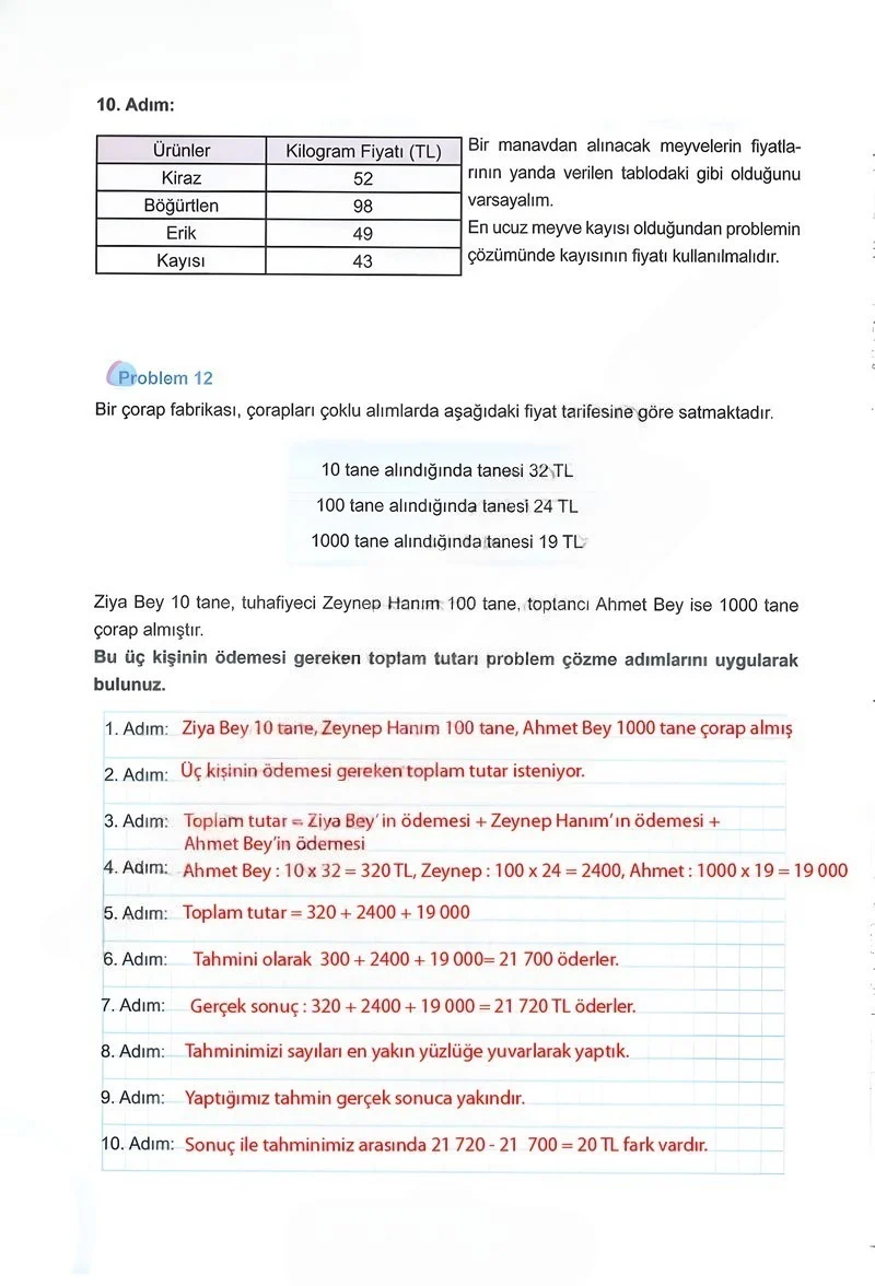 5. Sınıf Matematik Ders Kitabı Cevapları Meb Yayınları 1.Kitap Sayfa 122 Çözüm Görseli