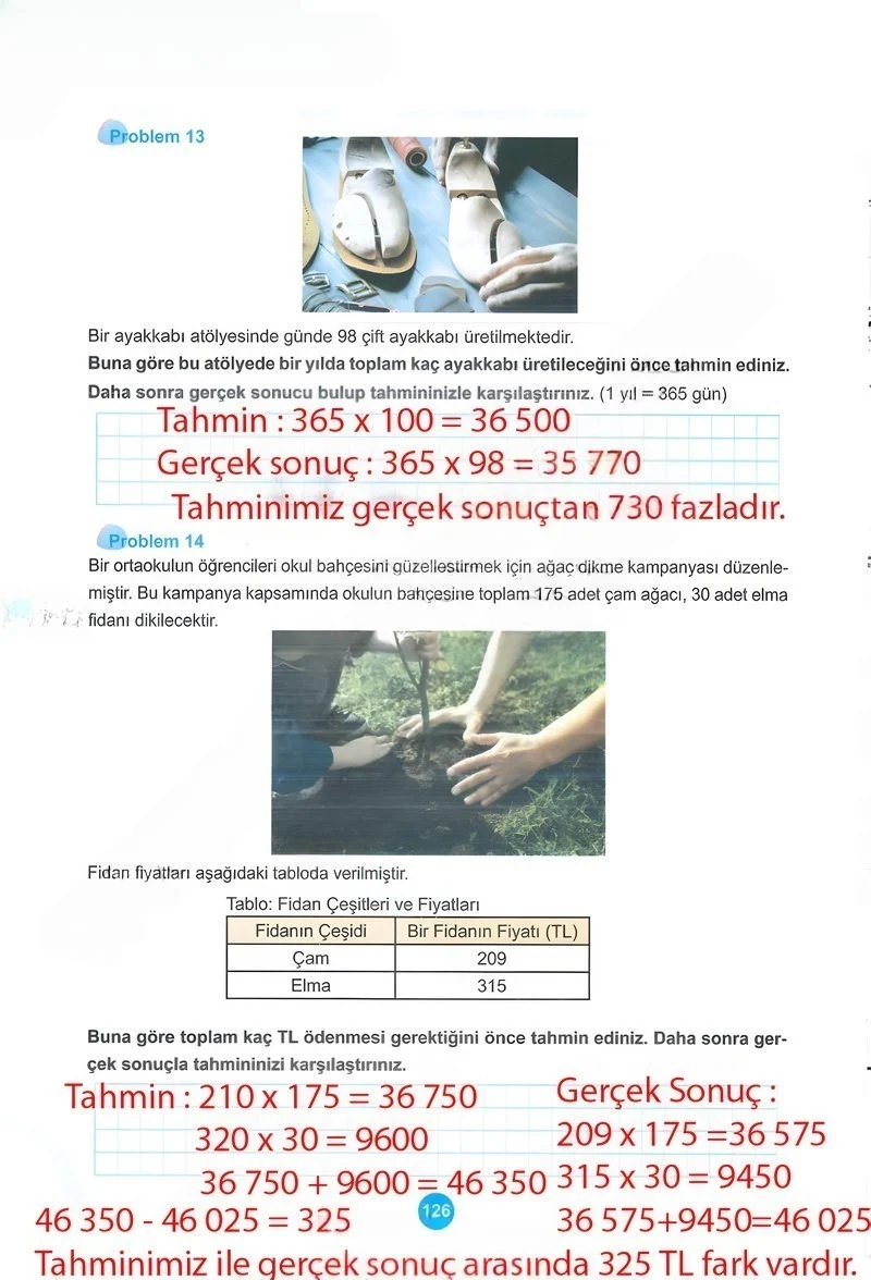 5. Sınıf Matematik Ders Kitabı Cevapları Meb Yayınları 1.Kitap Sayfa 126 Çözüm Görseli