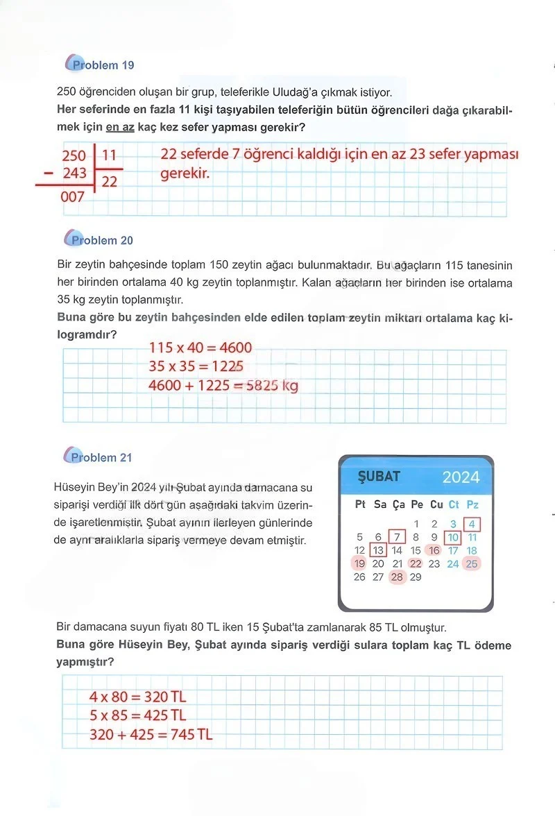 5. Sınıf Matematik Ders Kitabı Cevapları Meb Yayınları 1.Kitap Sayfa 132 Çözüm Görseli