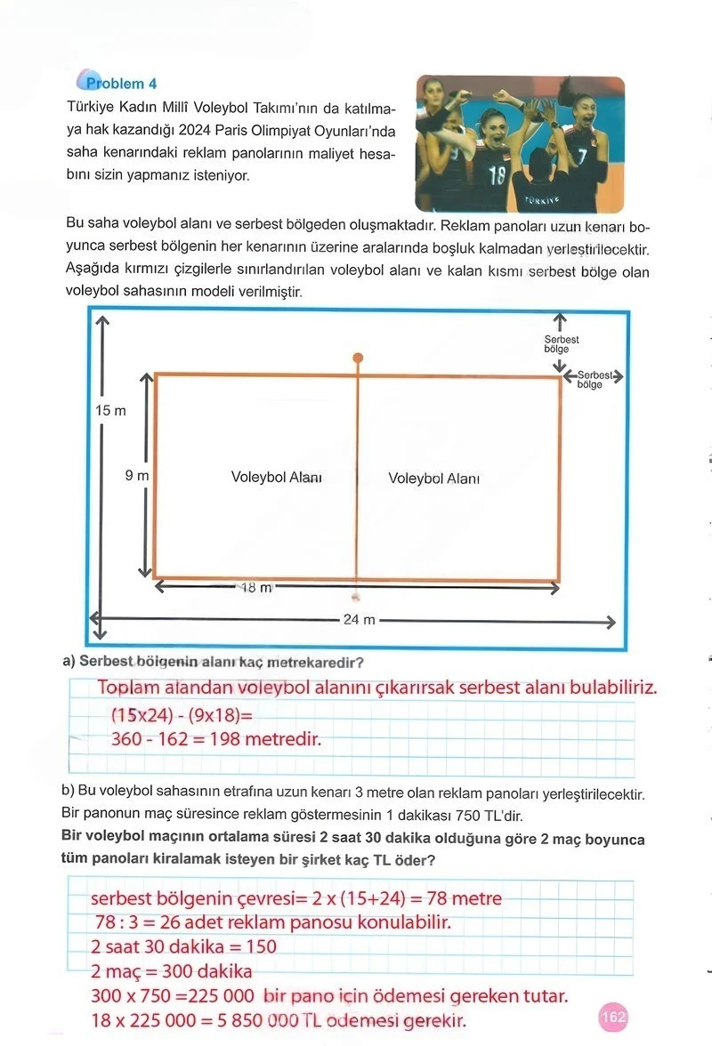 5. Sınıf Matematik Ders Kitabı Cevapları Meb Yayınları 1.Kitap Sayfa 162 Çözüm Görseli