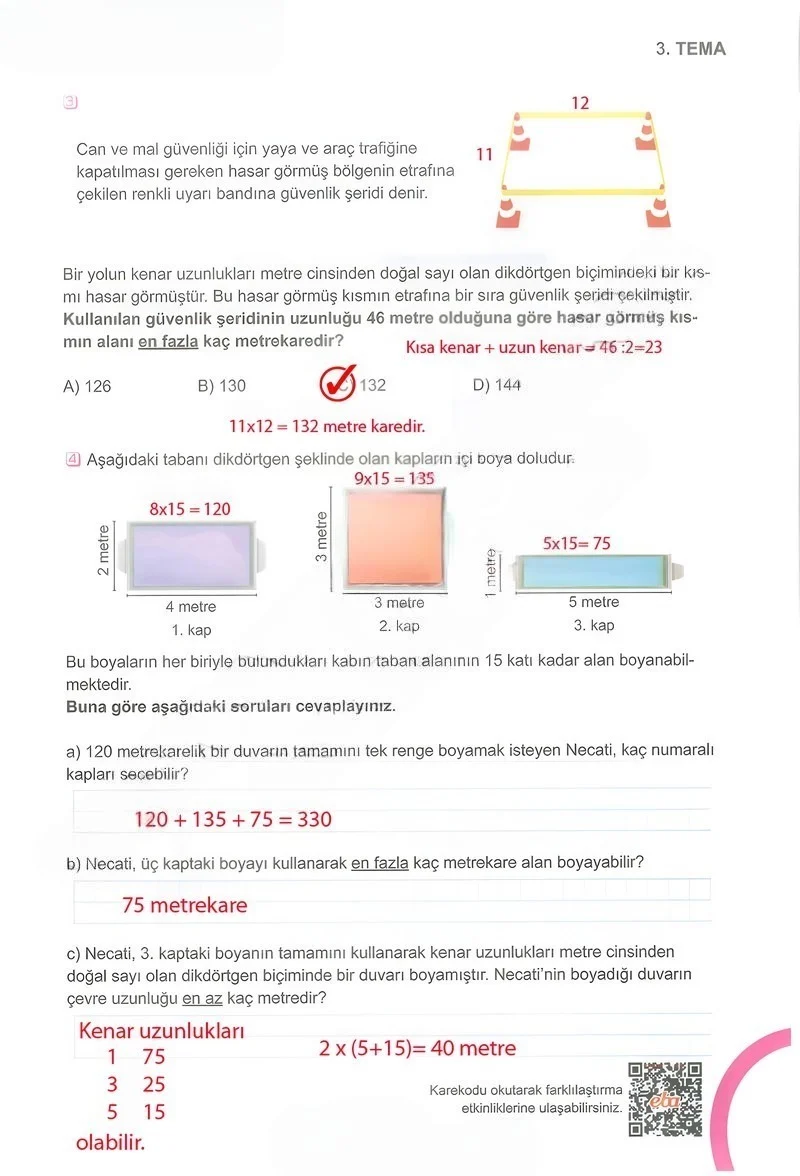 5. Sınıf Matematik Ders Kitabı Cevapları Meb Yayınları 1.Kitap Sayfa 165 Çözüm Görseli