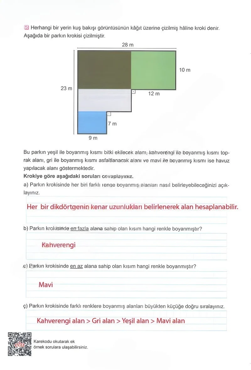 5. Sınıf Matematik Ders Kitabı Cevapları Meb Yayınları 1.Kitap Sayfa 166 Çözüm Görseli