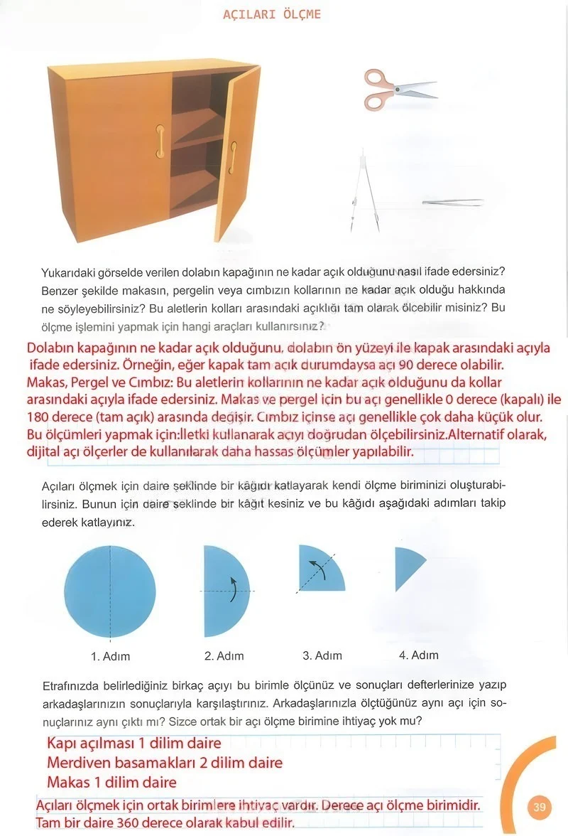 5. Sınıf Matematik Ders Kitabı Cevapları Meb Yayınları 1.Kitap Sayfa 39 Çözüm Görseli