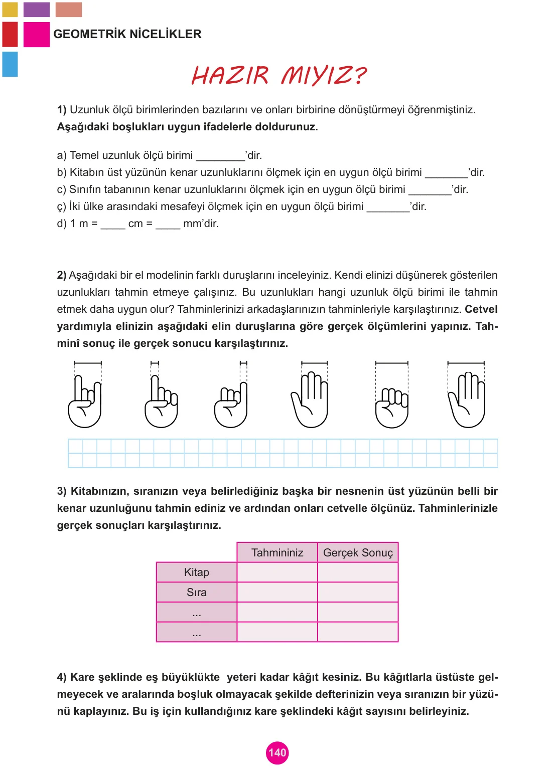 5. Sınıf Matematik Ders Kitabı Cevapları Meb Yayınları 1. Kitap Sayfa 140