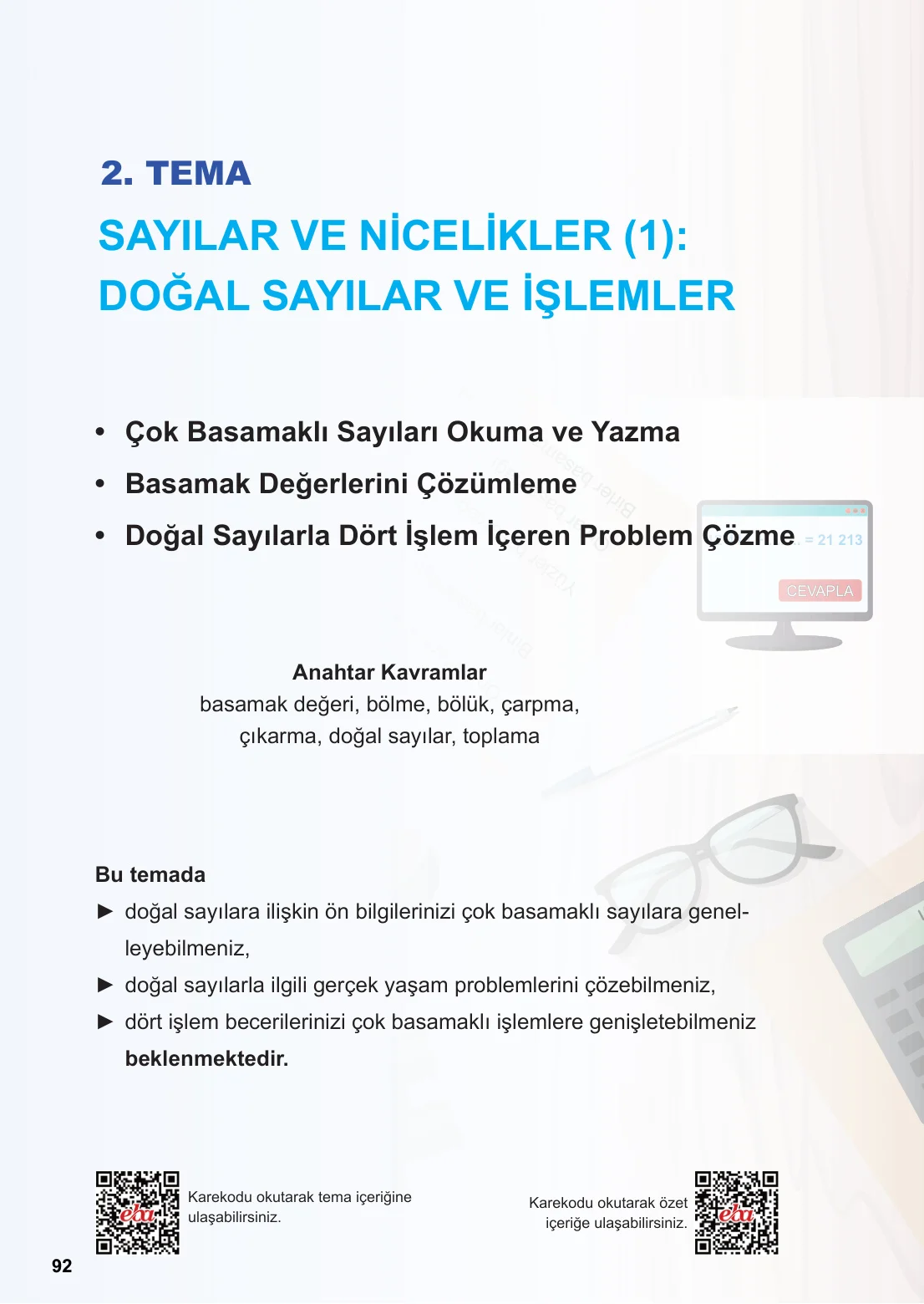 5. Sınıf Matematik Ders Kitabı Cevapları Meb Yayınları 1. Kitap Sayfa 92