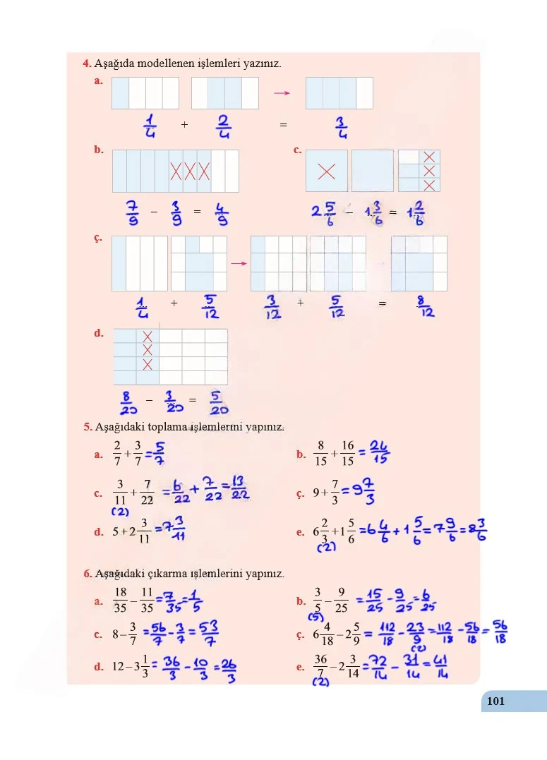 5. Sınıf Matematik Ders Kitabı Cevapları Özgün Yayınları Sayfa 101 Çözüm Görseli
