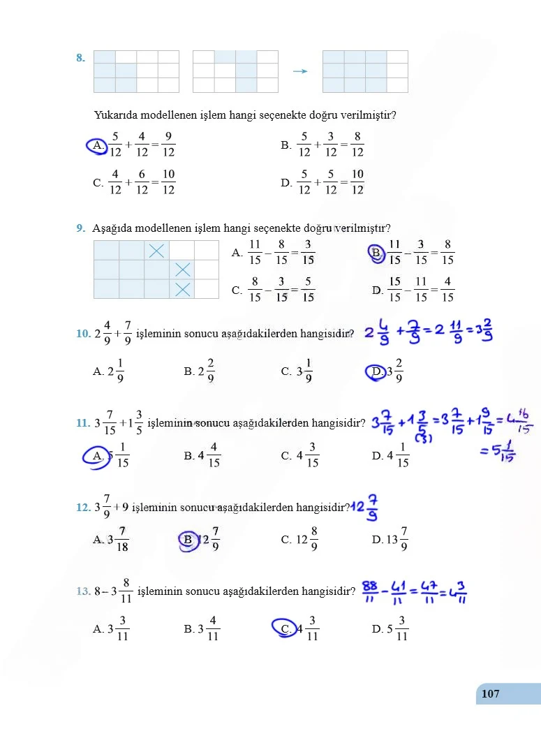 5. Sınıf Matematik Ders Kitabı Cevapları Özgün Yayınları Sayfa 107 Çözüm Görseli
