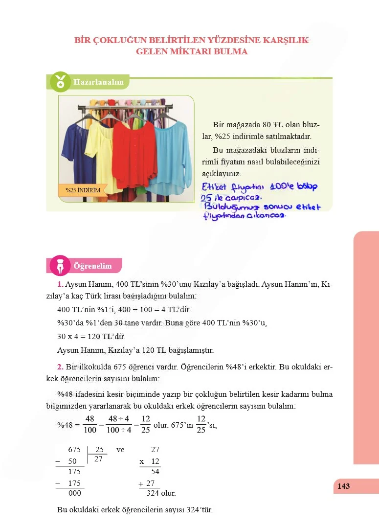 5. Sınıf Matematik Ders Kitabı Cevapları Özgün Yayınları Sayfa 143 Çözüm Görseli