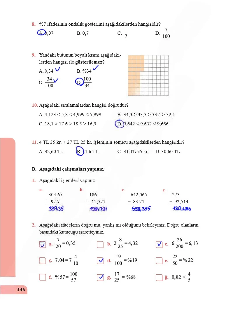 5. Sınıf Matematik Ders Kitabı Cevapları Özgün Yayınları Sayfa 146 Çözüm Görseli