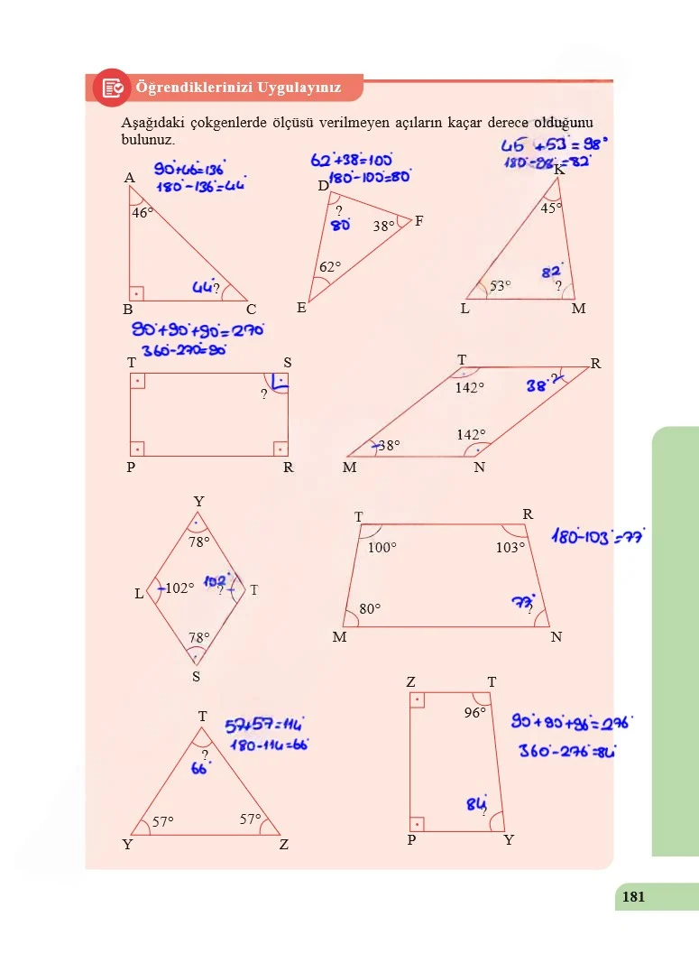 5. Sınıf Matematik Ders Kitabı Cevapları Özgün Yayınları Sayfa 181 Çözüm Görseli