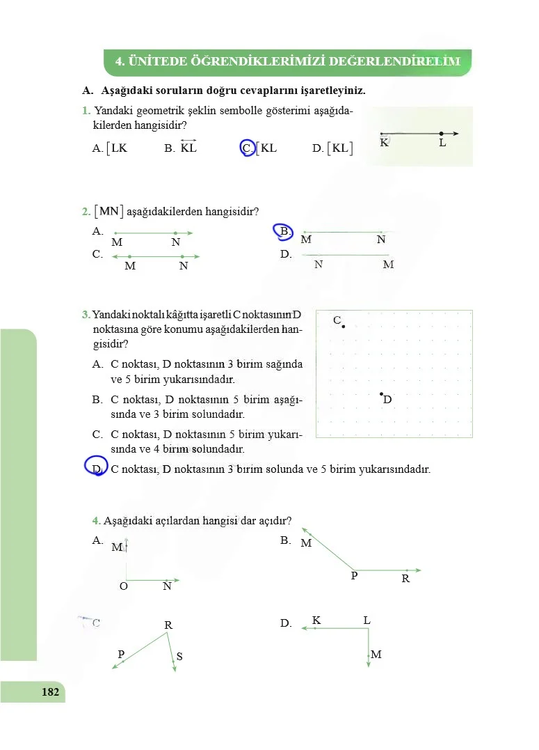 5. Sınıf Matematik Ders Kitabı Cevapları Özgün Yayınları Sayfa 182 Çözüm Görseli