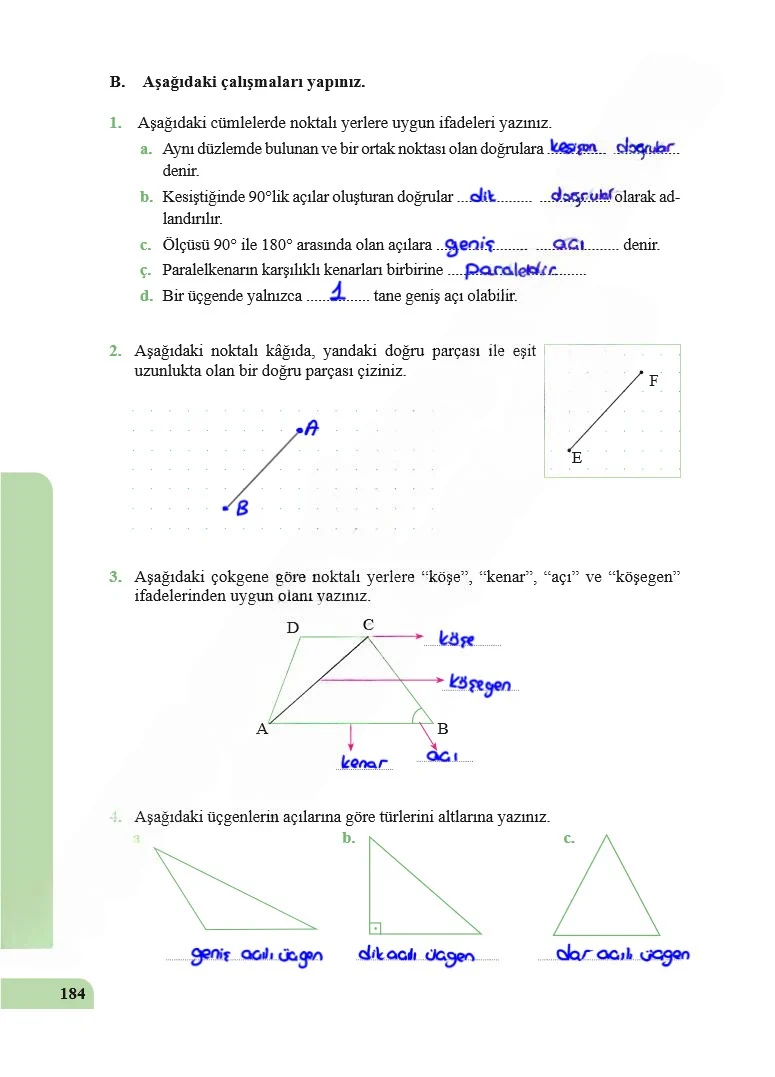 5. Sınıf Matematik Ders Kitabı Cevapları Özgün Yayınları Sayfa 184 Çözüm Görseli