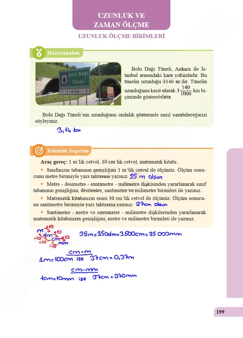 5. Sınıf Matematik Ders Kitabı Cevapları Özgün Yayınları Sayfa 199 Çözüm Görseli