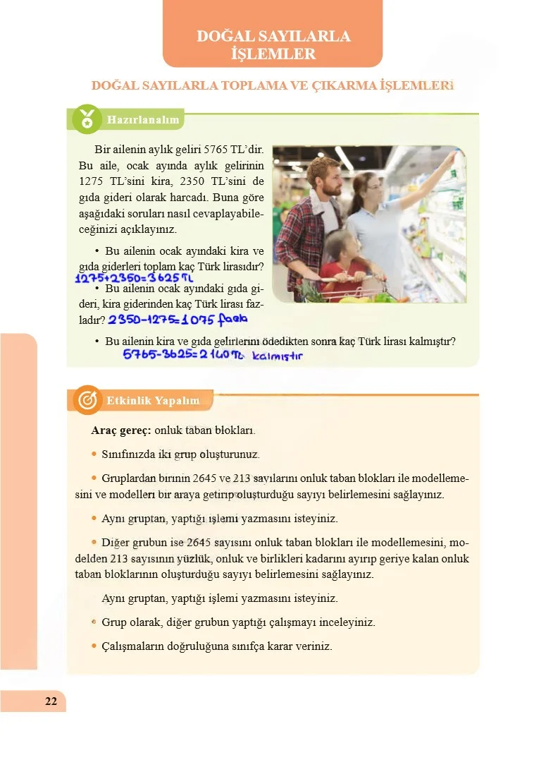 5. Sınıf Matematik Ders Kitabı Cevapları Özgün Yayınları Sayfa 22 Çözüm Görseli