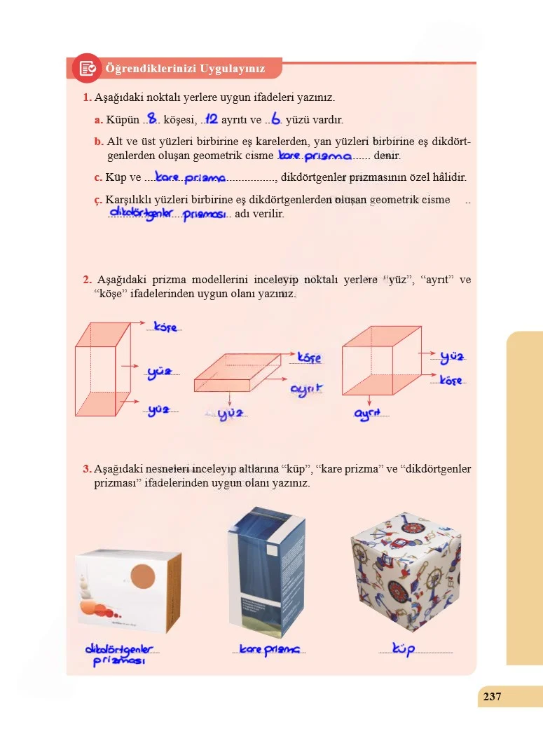 5. Sınıf Matematik Ders Kitabı Cevapları Özgün Yayınları Sayfa 237 Çözüm Görseli