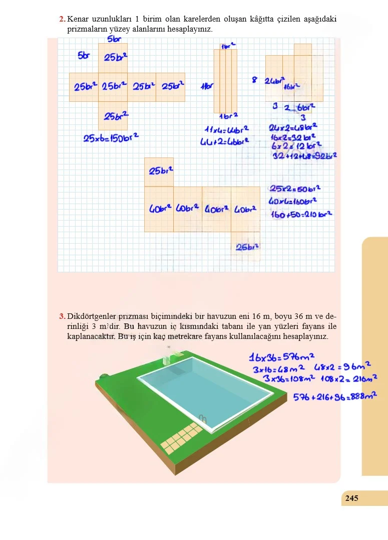 5. Sınıf Matematik Ders Kitabı Cevapları Özgün Yayınları Sayfa 245 Çözüm Görseli