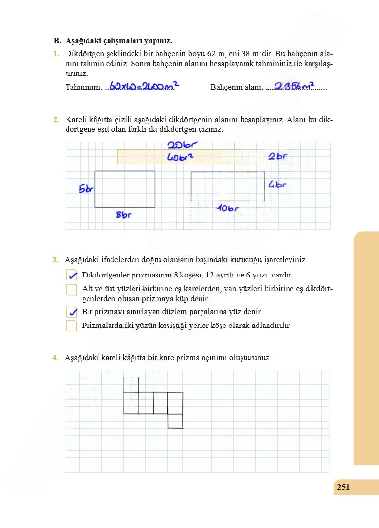 5. Sınıf Matematik Ders Kitabı Cevapları Özgün Yayınları Sayfa 251 Çözüm Görseli