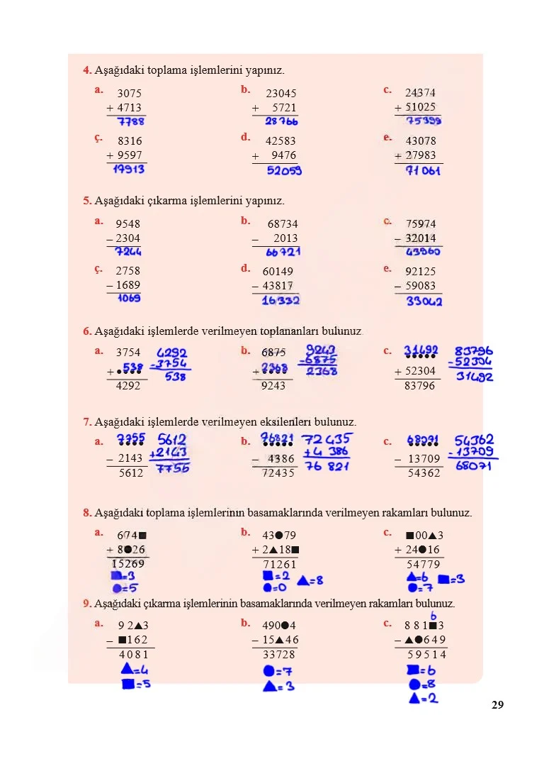 5. Sınıf Matematik Ders Kitabı Cevapları Özgün Yayınları Sayfa 29 Çözüm Görseli
