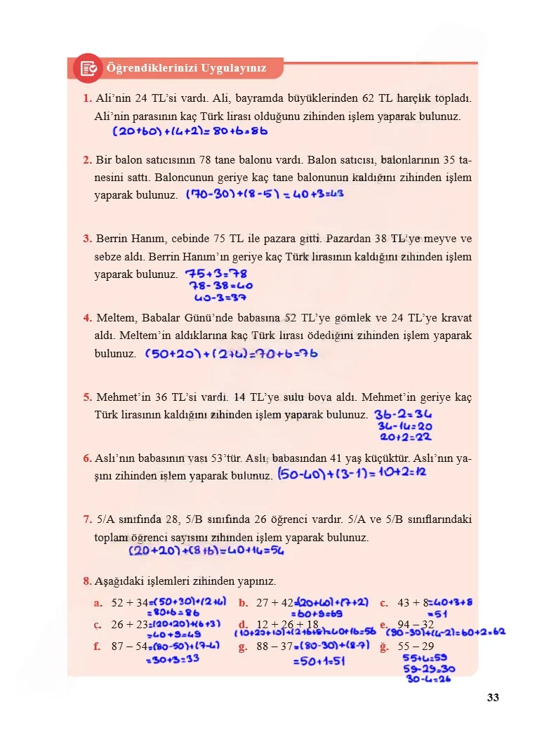 5. Sınıf Matematik Ders Kitabı Cevapları Özgün Yayınları Sayfa 33 Çözüm Görseli