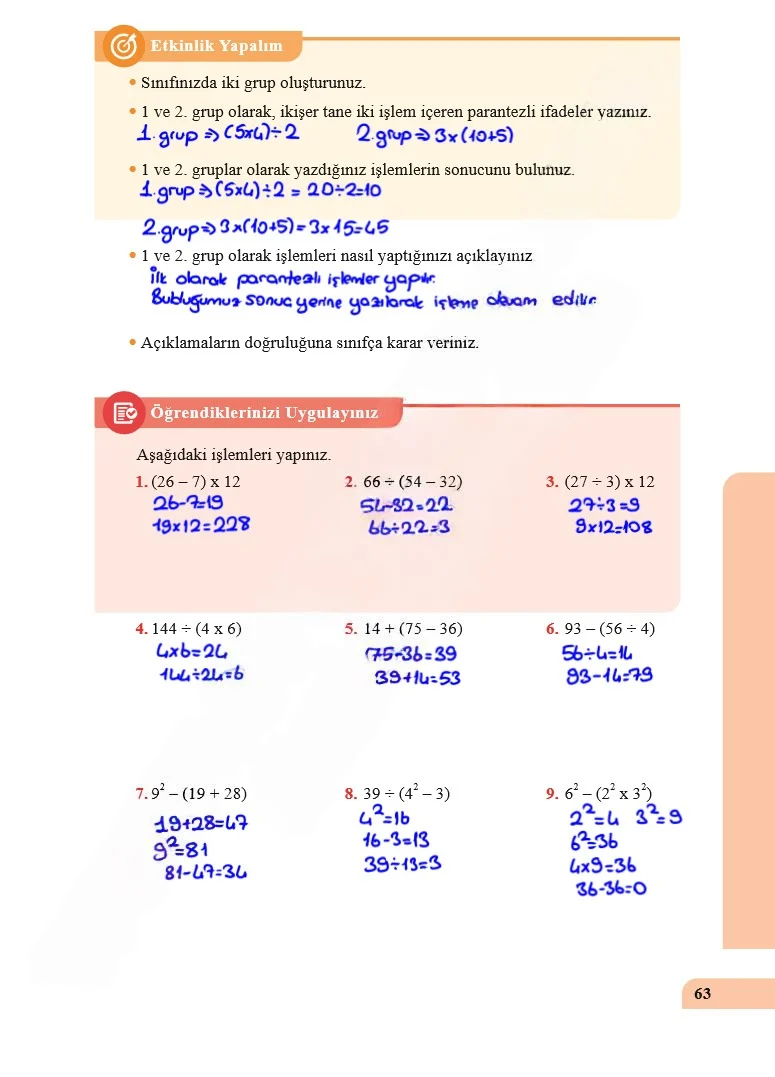 5. Sınıf Matematik Ders Kitabı Cevapları Özgün Yayınları Sayfa 63 Çözüm Görseli