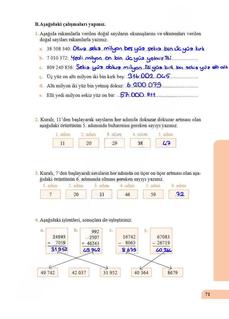 5. Sınıf Matematik Ders Kitabı Cevapları Özgün Yayınları Sayfa 71 Çözüm Görseli