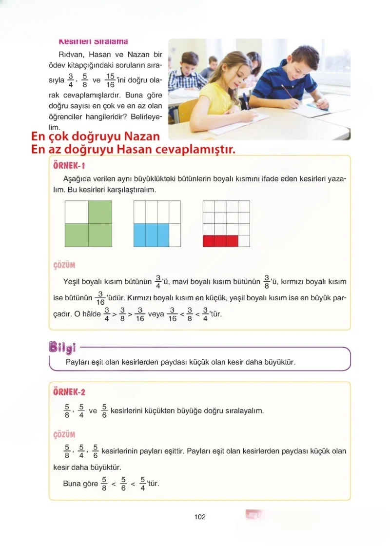 5. Sınıf Matematik Ders Kitabı Cevapları Tuna Yayınları Sayfa 102 Çözüm Görseli